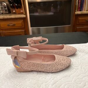New, without tag, Blush Pink, Ankle Strap With Bow, Ballet Flats/Dress Shoes.
